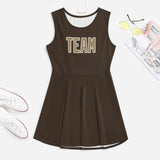 Custom Brown Light Khaki Cheerleader Dress