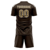 Custom Brown Light Khaki Soccer Jersey