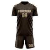 Custom Brown Light Khaki Soccer Jersey