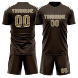 Custom Brown Light Khaki Soccer Jersey