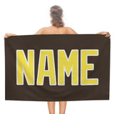 Custom Brown Light Yellow Beach Towel