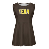 Custom Brown Light Yellow Cheerleader Dress