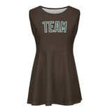 Custom Brown Blue Green Cheerleader Dress
