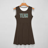 Custom Brown Blue Green Cheerleader Dress