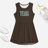 Custom Brown Blue Green Cheerleader Dress
