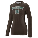 Custom Brown Blue Green Women's Long-Sleeve Shirt