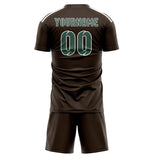 Custom Brown Blue Green Soccer Jersey