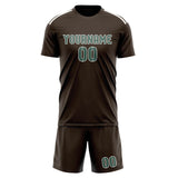 Custom Brown Blue Green Soccer Jersey