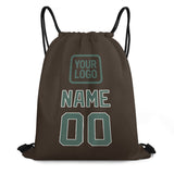 Custom Brown Blue Green Drawstring Bag