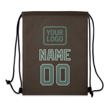 Custom Brown Blue Green Drawstring Bag
