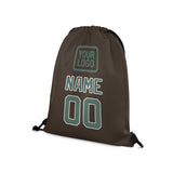 Custom Brown Blue Green Drawstring Bag