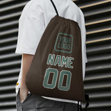 Custom Brown Blue Green Drawstring Bag