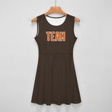 Custom Brown Orange Cheerleader Dress