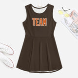 Custom Brown Orange Cheerleader Dress