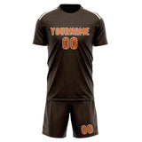 Custom Brown Orange Soccer Jersey