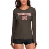 Custom Brown Copper Rose Women's Long-Sleeve Shirt