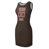 Custom Brown Copper Rose Sleeveless Vest Dress