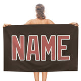 Custom Brown Copper Rose Beach Towel