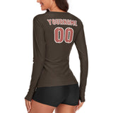 Custom Brown Copper Rose Women's Long-Sleeve Shirt