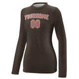 Custom Brown Copper Rose Women's Long-Sleeve Shirt