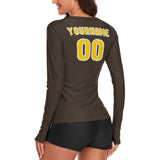 Custom Brown Gold Women's Long-Sleeve Shirt