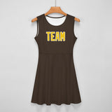Custom Brown Gold Cheerleader Dress