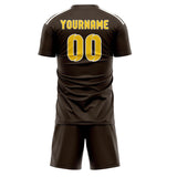 Custom Brown Gold Soccer Jersey