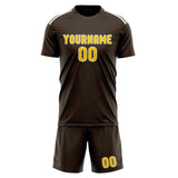 Custom Brown Gold Soccer Jersey