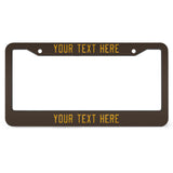 Custom Brown Yellow License Plate Frame