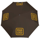 Custom Brown Yellow Automatic Umbrella