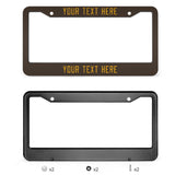 Custom Brown Yellow License Plate Frame