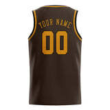 Custom Brown & Yellow Colors Design Sports Basketball Jersey