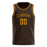 Custom Brown & Yellow Colors Design Sports Basketball Jersey
