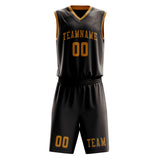 Custom Brown Yellow Basketball Set