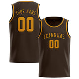 Custom Brown & Yellow Colors Design Sports Basketball Jersey