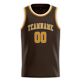 Custom Brown & Yellow Colors Design Sports Basketball Jersey