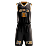 Custom Brown Yellow Basketball Set