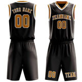 Custom Brown Yellow Basketball Set
