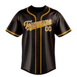 Custom Brown & Yellow Colors Design Sports Baseball Jersey
