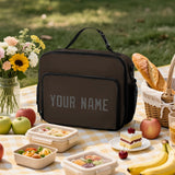Custom Brown Dark Grey Lunch Bag