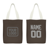 Custom Brown Gray Canvas Tote Bag
