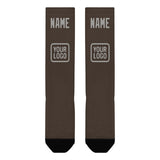 Custom Brown Gray Knee-High Sock