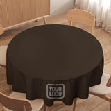Custom Brown Gray Round Table Cloth