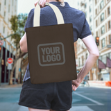 Custom Brown Gray Canvas Tote Bag