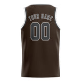 Custom Brown & Dark Grey Colors Design Sports Basketball Jersey