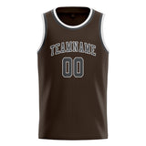 Custom Brown & Dark Grey Colors Design Sports Basketball Jersey