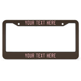 Custom Brown Light Pink License Plate Frame