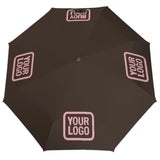 Custom Brown Light Pink Automatic Umbrella