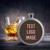 Custom Brown Light Pink Hip Flask