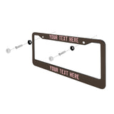 Custom Brown Light Pink License Plate Frame